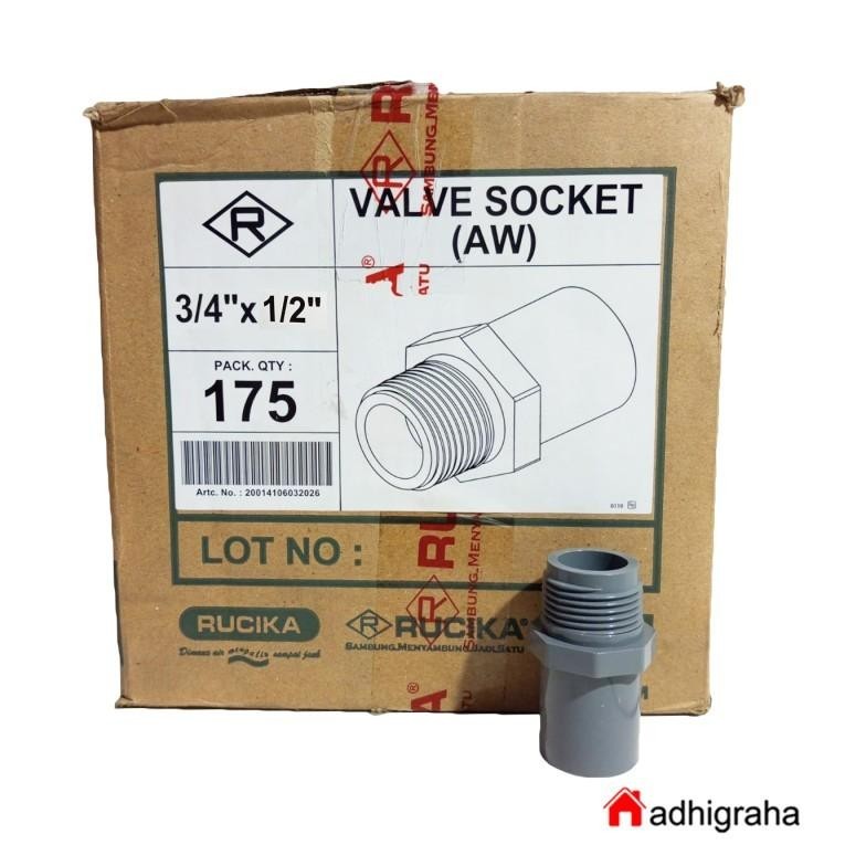 Jual Sock Drat Luar X Tebal Ts Aw Rucika Valve Socket Pvc