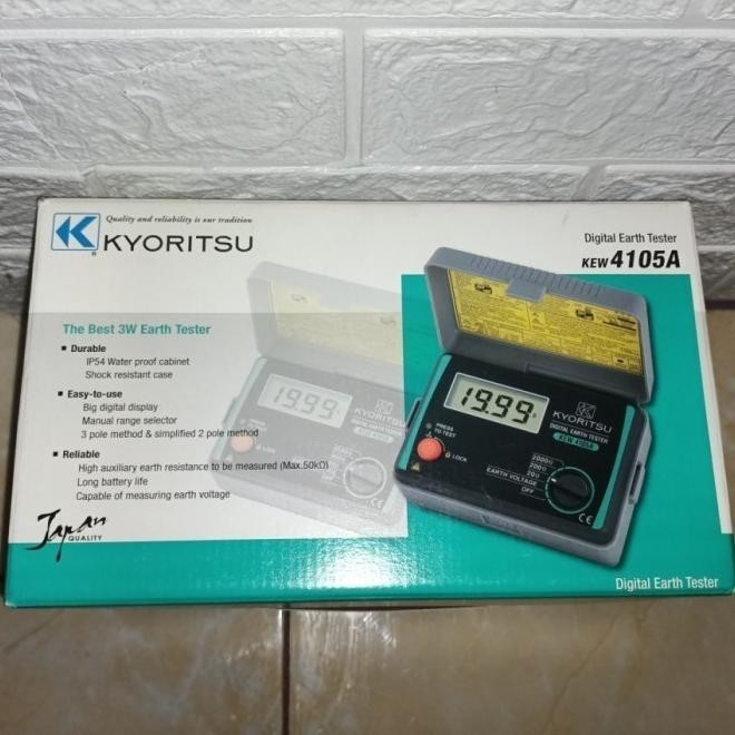 Jual Kyoritsu 4105A Digital Earth Tester / Grounding Megger Tester 4105 ...