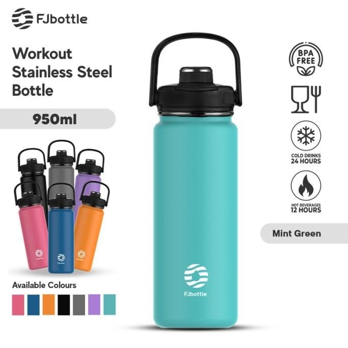 Jual FJbottle - Botol Minum Workout Stainless Steel 950ML Free Sikat ...