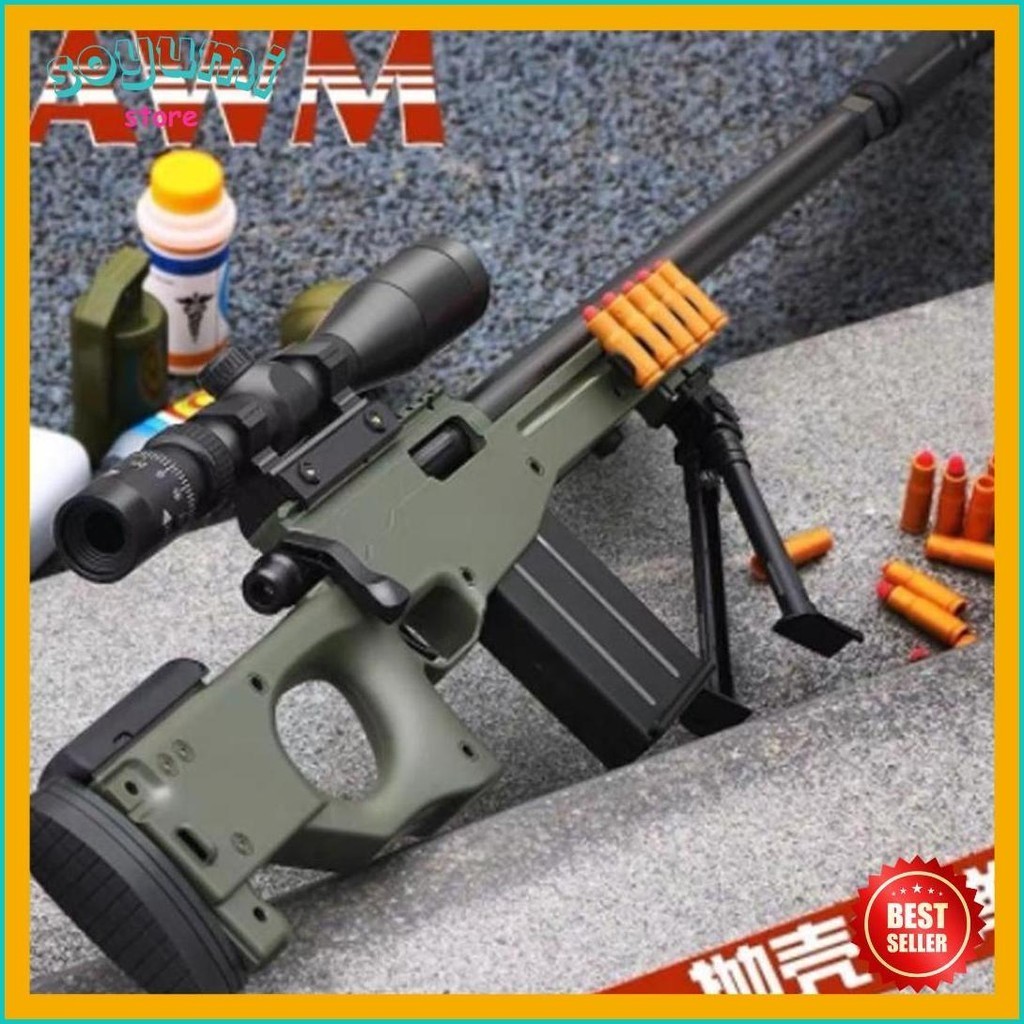 Jual Awm Mainan Rifle Shell Ejecting Soft Bullet Toy Edukasi Target ...