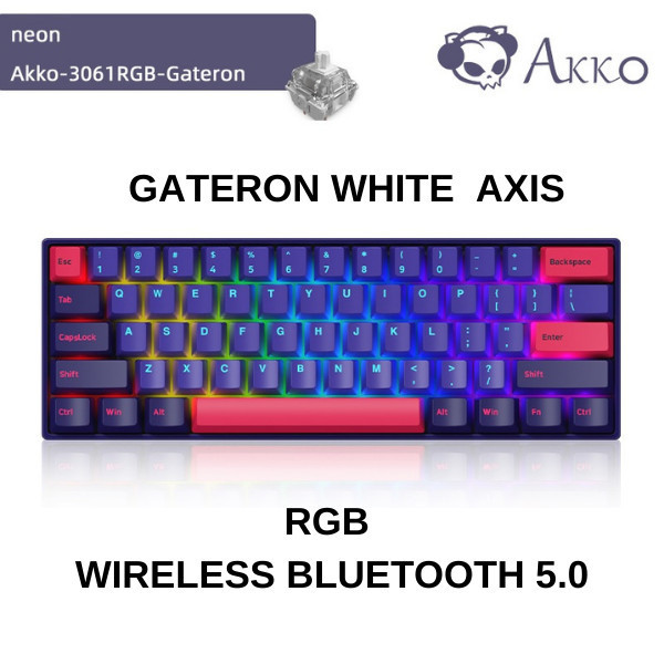 Jual Akko Neon 3061 61-Key Mechanical Keyboard Rgb Bluetooth 5.0 ...