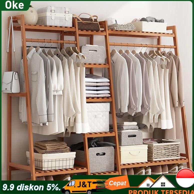 Jual Rak baju serbaguna Stand Hanger Jemuran Portable Rak Pakaian ...