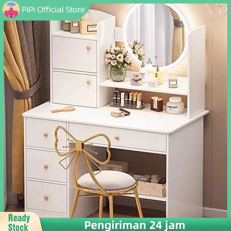 Jual Set Meja Rias Kursi Pita/Lampu LED/Minimalis/Murah/Modern ...