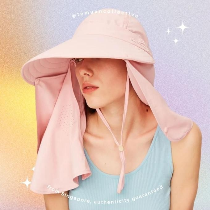 New Oh!Sunny Uni Sun Protection Fishing Hat With Face Neck Cover Flap  Hiking Cap Upf 50+ Oh Sunny Ohsunny Outdoor Protector Topi Memancing 