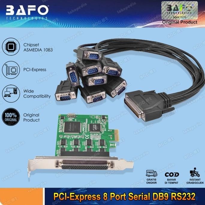 Jual BAFO PCI EXPRESS 8 PORT SERIAL CARD PCIE RS232 MALE EXTENSION COM ...