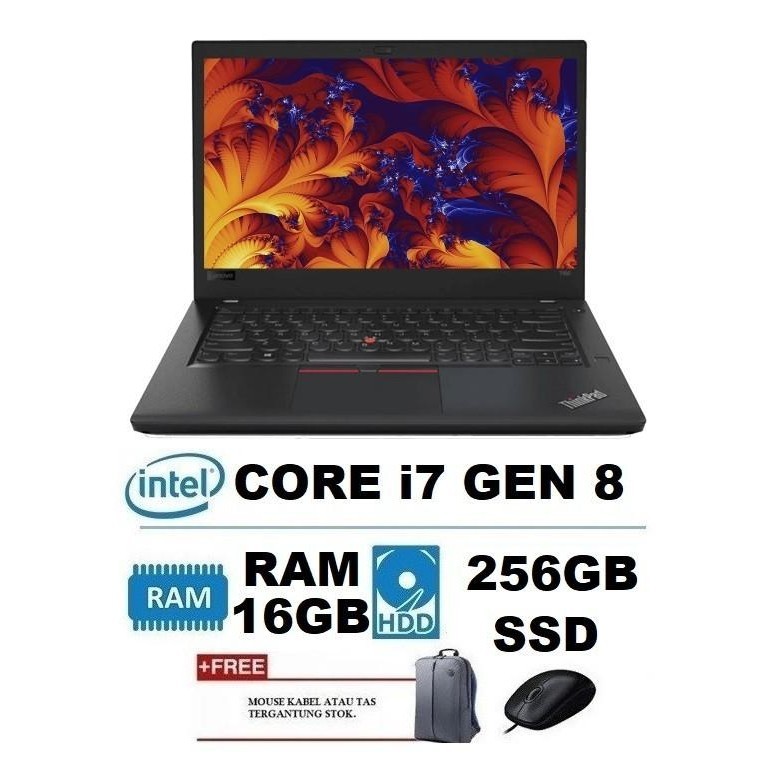 Lenovo ThinkPad T480 - Core I7 8e Gen - 32Go RAM - 256Go SSD - Windows 11 - Très Bon état
