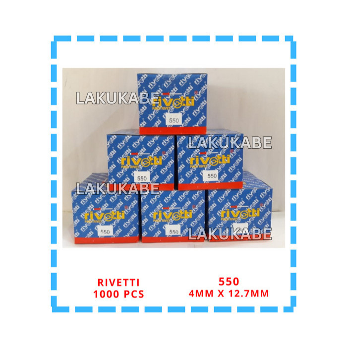 Jual Original 1 Kotak Paku Rivet Merk Rivetti 550 Ukuran 4Mm X 12.7Mm ...