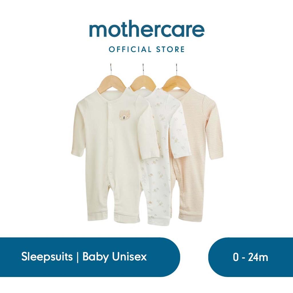 Mothercare 3 Pack Cartoon Footless Sleepsuits