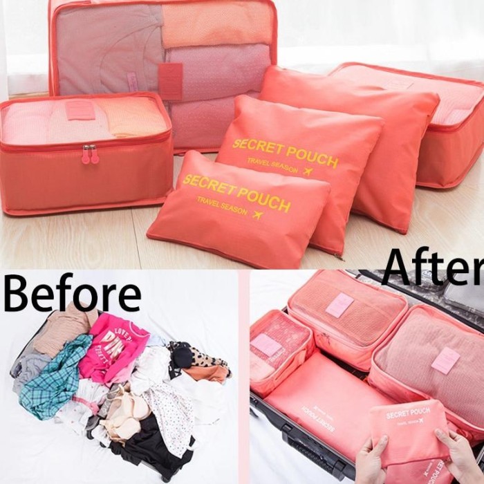 Jual Gratis Organizer Travel Koper 6 In 1 Lengkap Sekat Koper Bepergian ...
