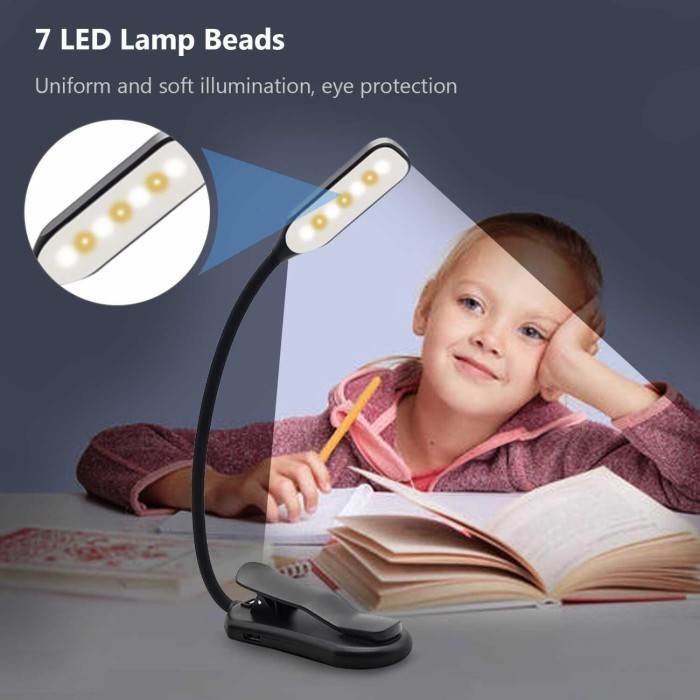 Jual Lampu Baca Mini Fleksibel Led Clip Reading Lamp 3 Color - B517-Um ...