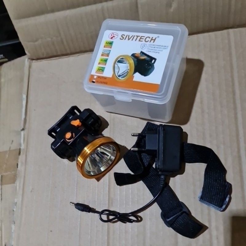 Jual Senter Kepala 50W kuning SIVITECH Termurah | Shopee Indonesia