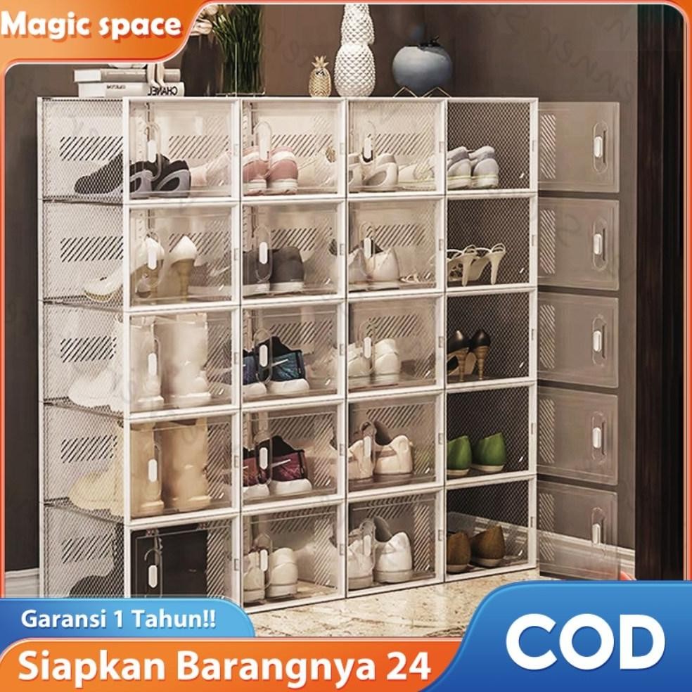 Jual Kotak Sepatu Lipat Transparan Tebal Shoes Storage Box Organizer ...