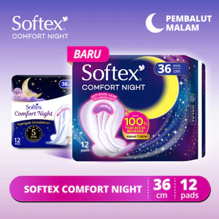 Softex Comfort Night 36cm 12s - Spesial Bulan Ungu