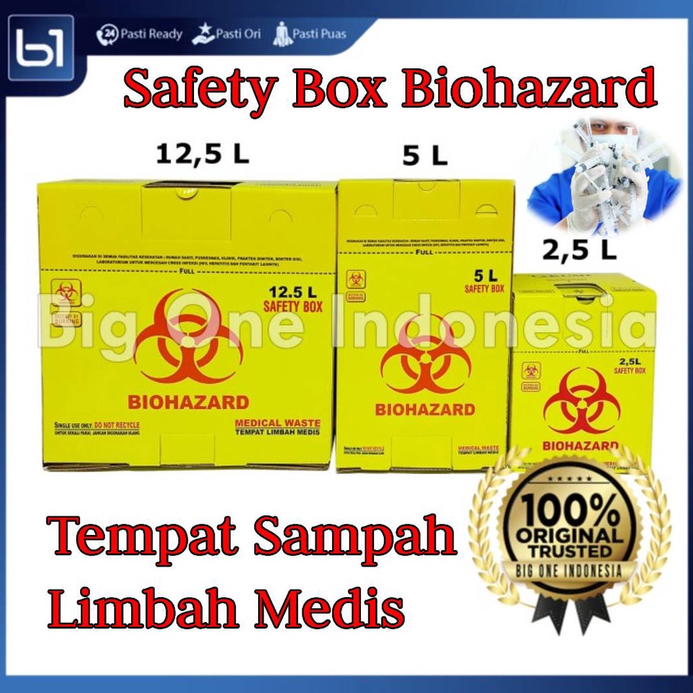 Jual ⇌ Safety Box Biohazard Kotak Limbah Medis, Tempat Sampah Karton ...