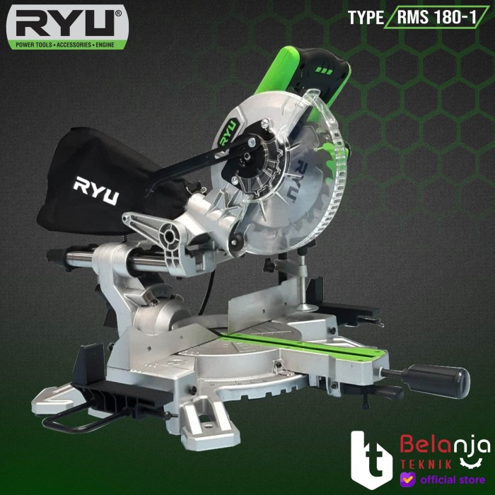 Jual RYU RMS 180 1 SLIDING MITER SAW POTONG ALMUNIUM DAN KAYU SIKU ...