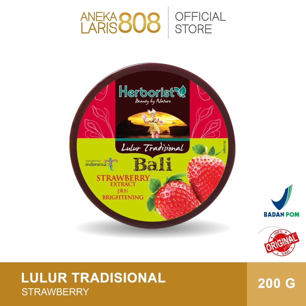 Jual Herborist Lulur Tradisional Bali Strawberry 200gr - Body Scrub ...
