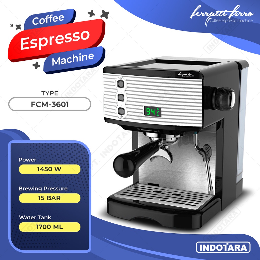 Jual Ferratti Ferro Espresso Machine Coffee Fcm3601 | Shopee Indonesia