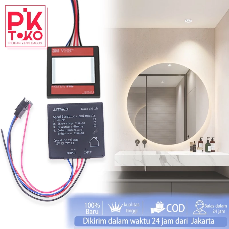 Saklar sensor sentuh 5-12v untuk lampu led cermin kamar mandi