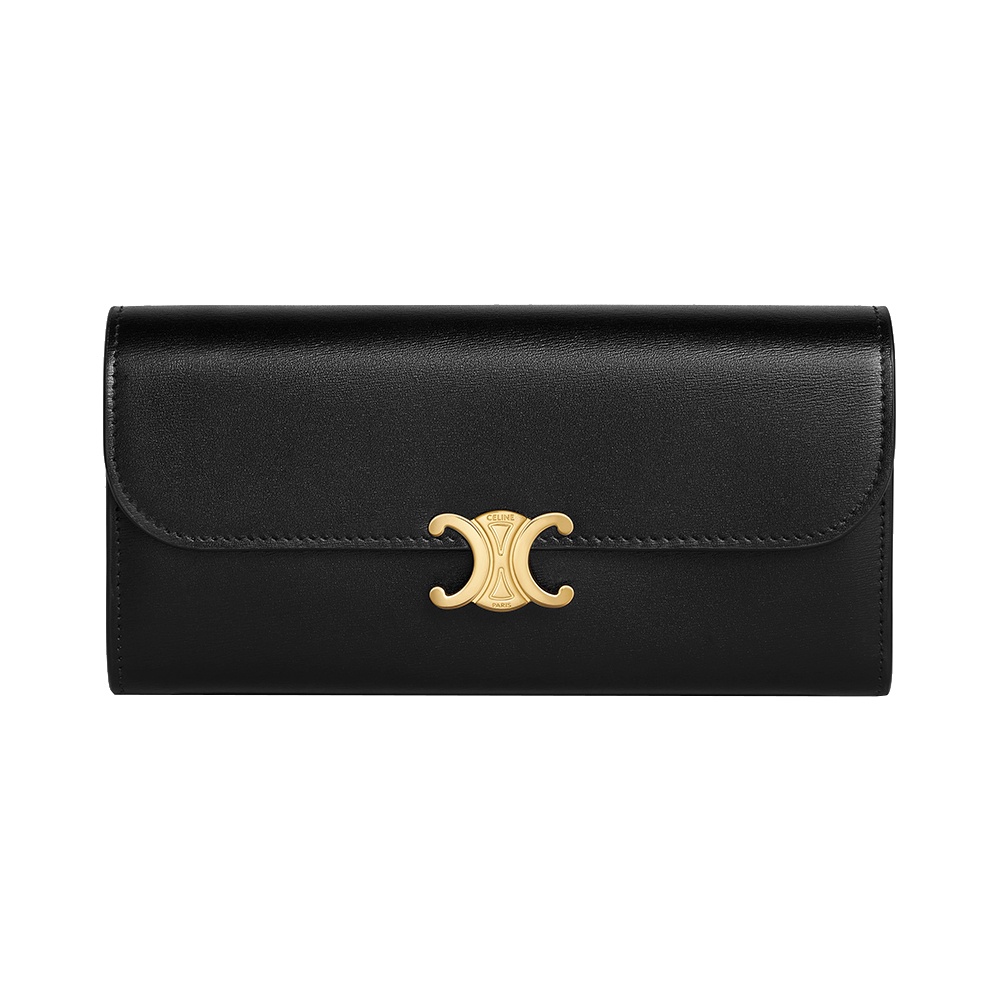 Jual Large Triomphe Shiny Calfskin Wallet Black Ghw Shopee Indonesia