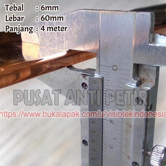 Jual Plat Busbar Tembaga 6x60x4000 Bus bar Grounding Copper Plat