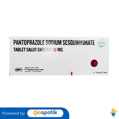 Jual PANTOPRAZOLE SODIUM SESQUIHYDRATE MAHAKAM 40 MG BOX 30 TABLET ...