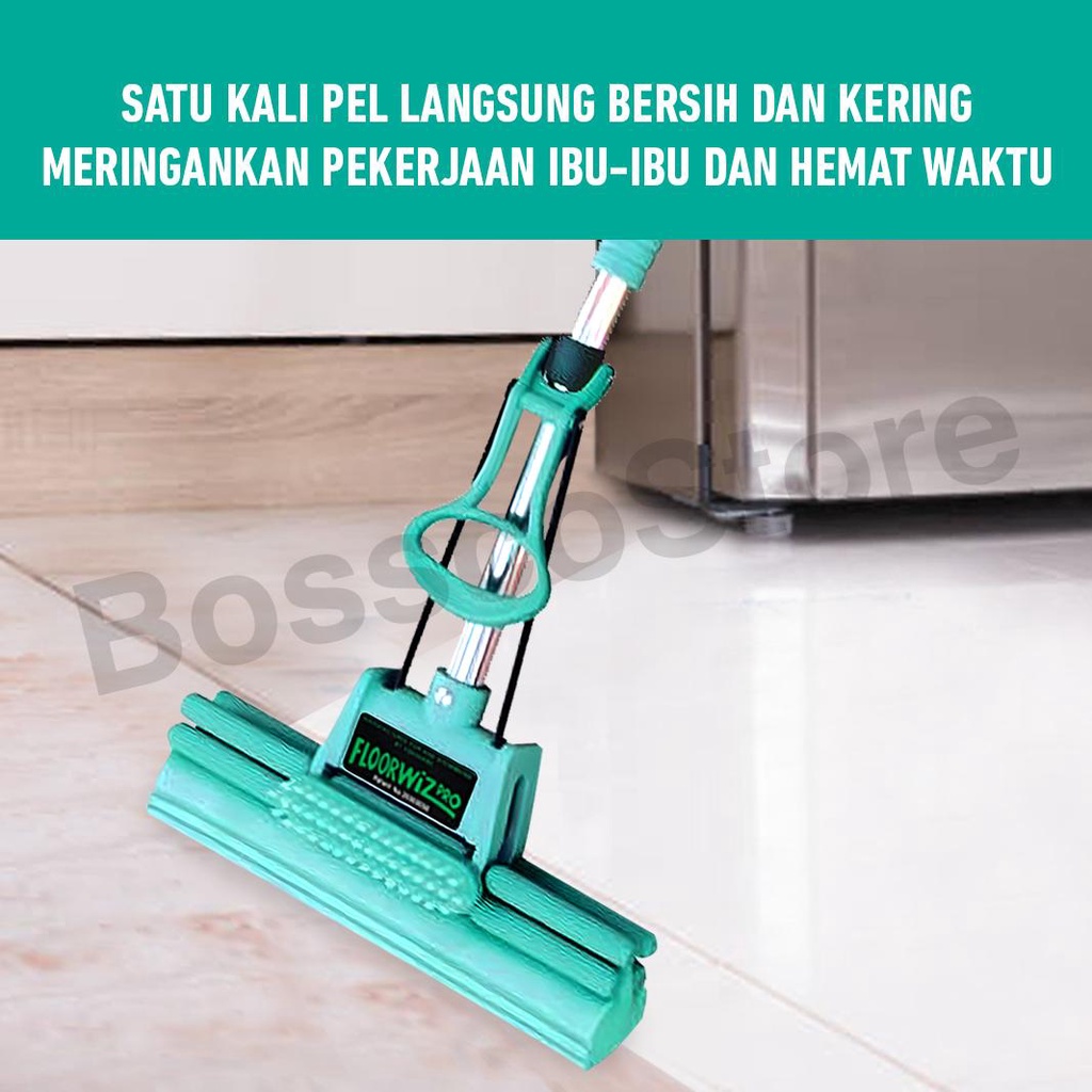 Jual COD FLOORWIZ PRO MOP ALAT PEL LANTAI SPONGE PVA BERPATENT