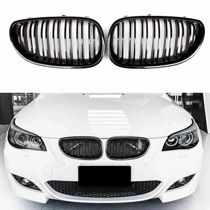 Jual Grill Bmw E60 E61 M5 Seri 5 Double Slats 1 Pasang - Gloss Black ...