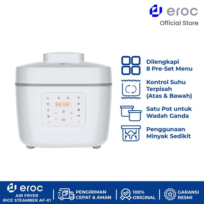 Jual EROC Air Fryer & Rice Cooker Multicooker And Air Fryer In One Pot 6L Shopee Indonesia