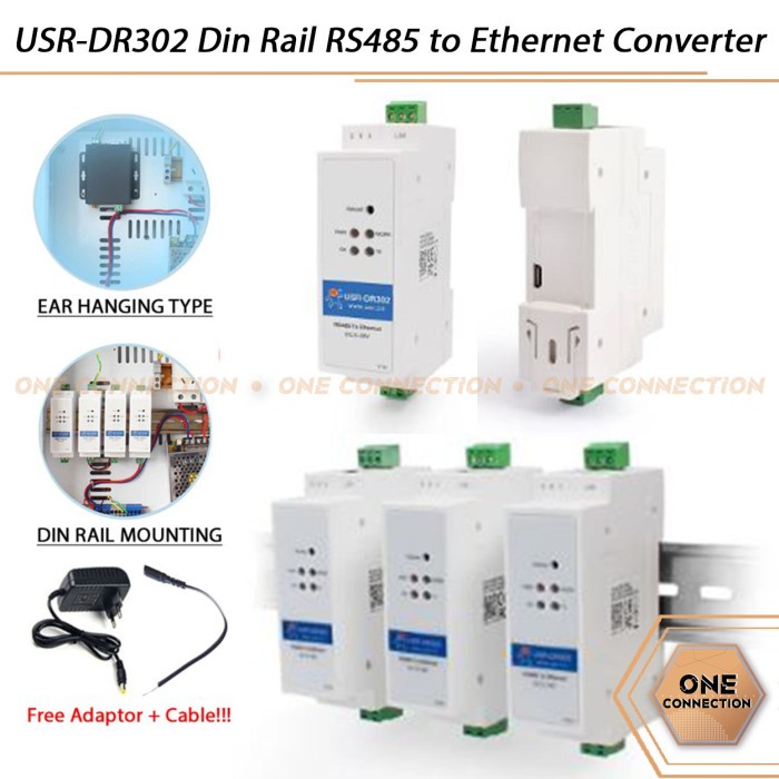 Jual Ready Terbaru! Usr-Dr302 Din Rail Rs485 To Ethernet Converter ...