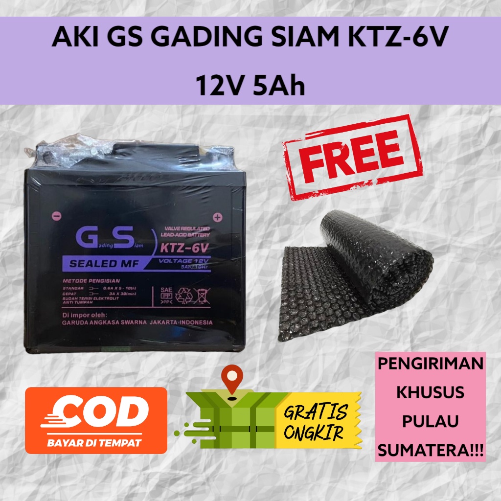 Jual Aki Motor Yamaha Aerox 155 / Yamaha Lexi GTZ6V GS Gading Siam Aki