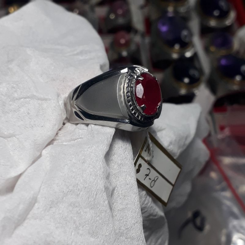 Jual cincin batu permata asli natural Ruby merah darah. emban ikat ring ...