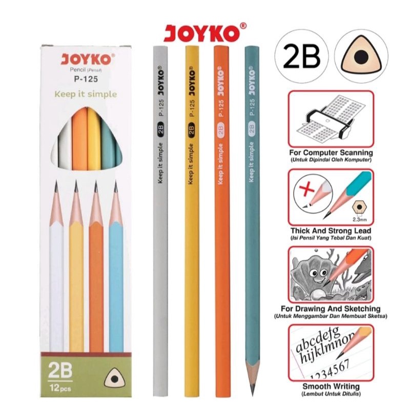 Jual Pensil 2B Joyko P-125 Keep it simple ( 1 Pack / 12 pcs ) | Shopee ...