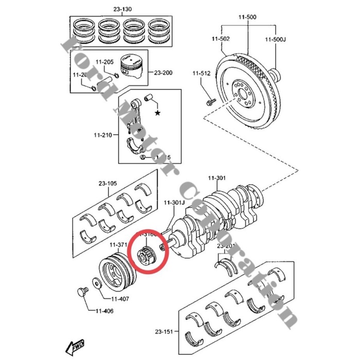 Jual Gigi gear balance crankshaft timing keras TDI Ford Ranger Everest