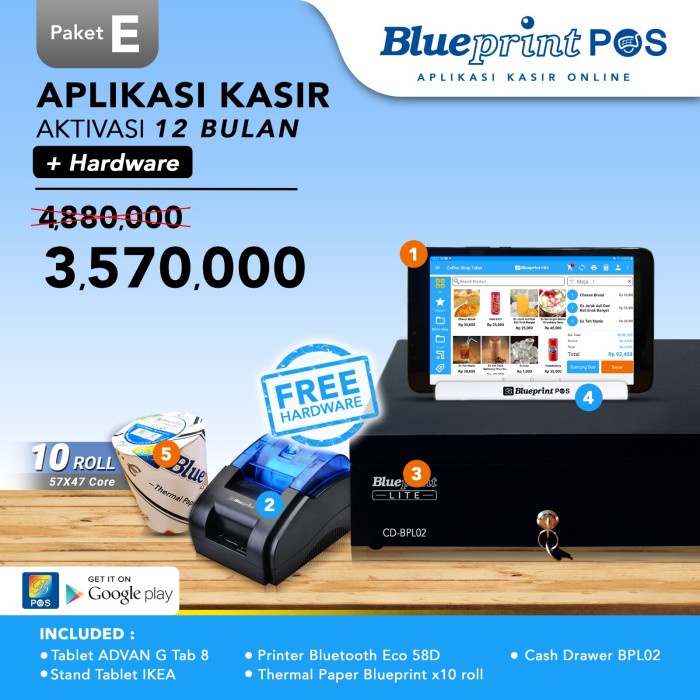 Jual Paket Usaha/Aplikasi Kasir POS 1 Tahun Free Komplit | Shopee Indonesia