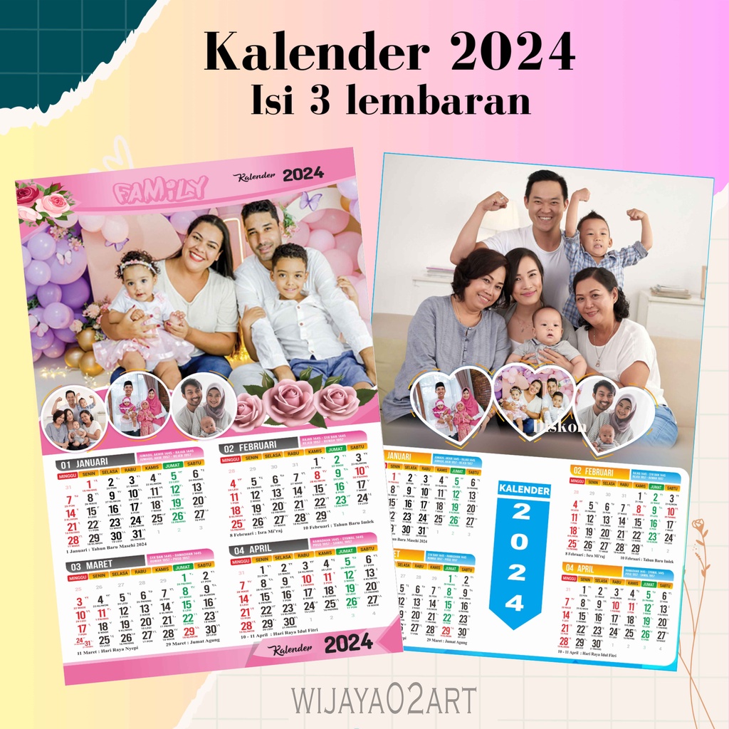 Jual Kalender Custom 2025 3 Lembaran/4 Bulan | Shopee Indonesia