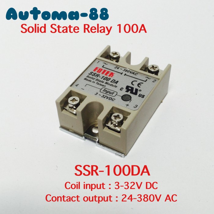 Jual Discount FOTEK SSR 100A SSR-100-DA Solid State Relay DC-AC 220V ...