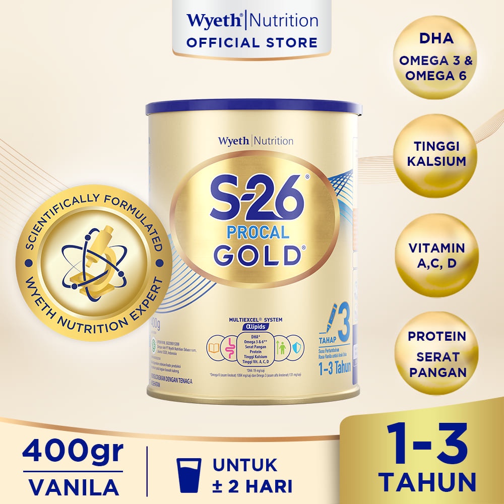 Jual SUSU S-26 PROCAL GOLD 400 GRAM TAHAP 3 USIA 1-3 TAHUN | Shopee ...