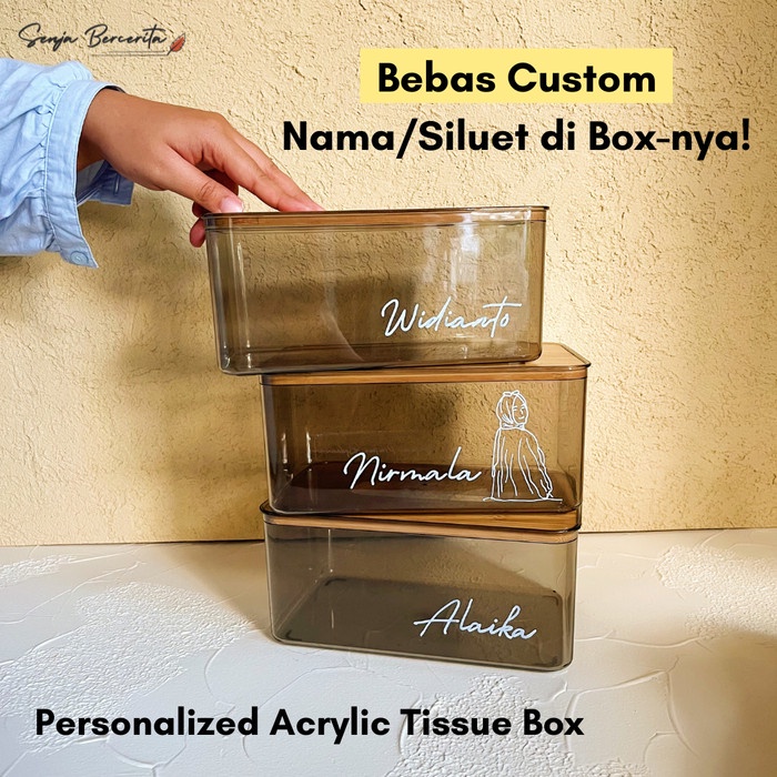 Jual Promo Custom Acrylic Tissue Box/Custom Nama Di Box/Tempat Tisu ...