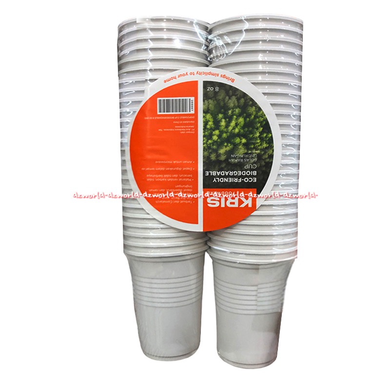 Jual Kris Foodware 8Oz Eco Friendy Biodegradable 50Pcs Cup Gelas