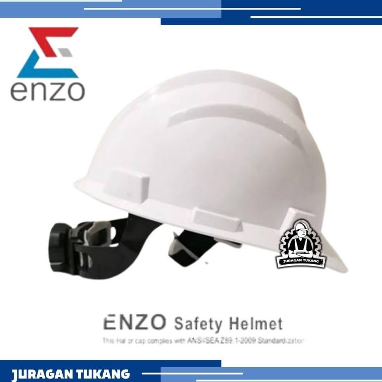 Jual New Arrival Helm Proyek Safety Enzo Putar Fasttrack Safety Helm Enzo Putih Kuning Biru