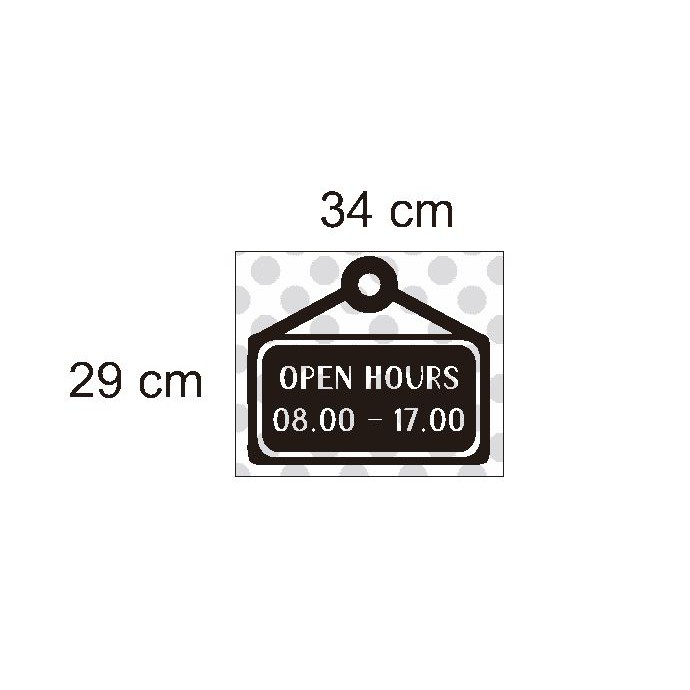 Jual Stiker Custom O Hours Jam Buka Tutup Toko Cafe Sign Stier
