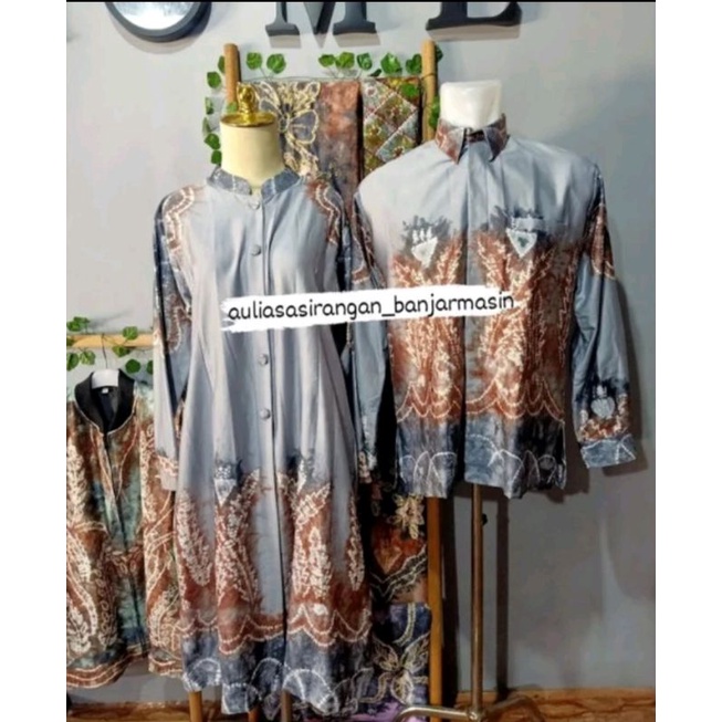 Jual Baju Sasirangan Couple Tunik & Kemeja || Sasirangan Couple modern