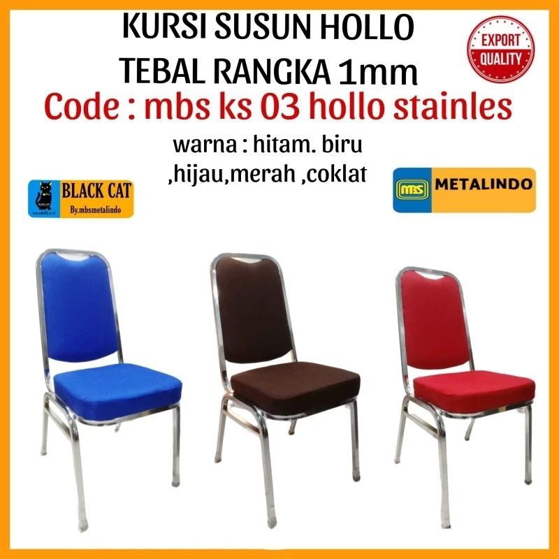 Jual Kursi Susun Mbs Kursi Susun Premium Hollo Tebal 1mm Kursi Kantor