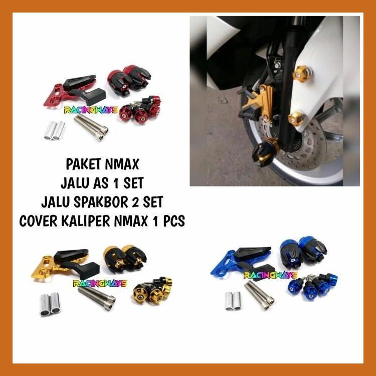 Jual Paket 4in1 Tutup Kaliper Cakram Nmax Jalu As Roda Baut Spakbor