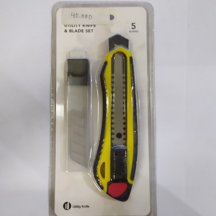 Jual :=:=:=:=] MINISO UTILITY KNIFE & BLADE SET ( CUTTER ) | Shopee ...