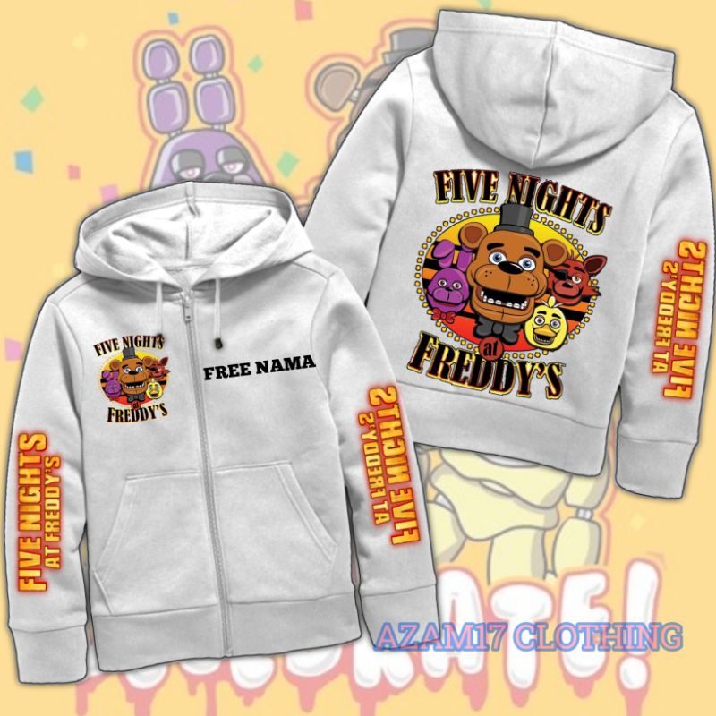 (BISA COD) JAKET ZIPPER HOODIE ANAK FIVE NIGHTS AT FREDDY FREE NAMA JAKET  RESLETING FREEDY FAZBEAR FNAF