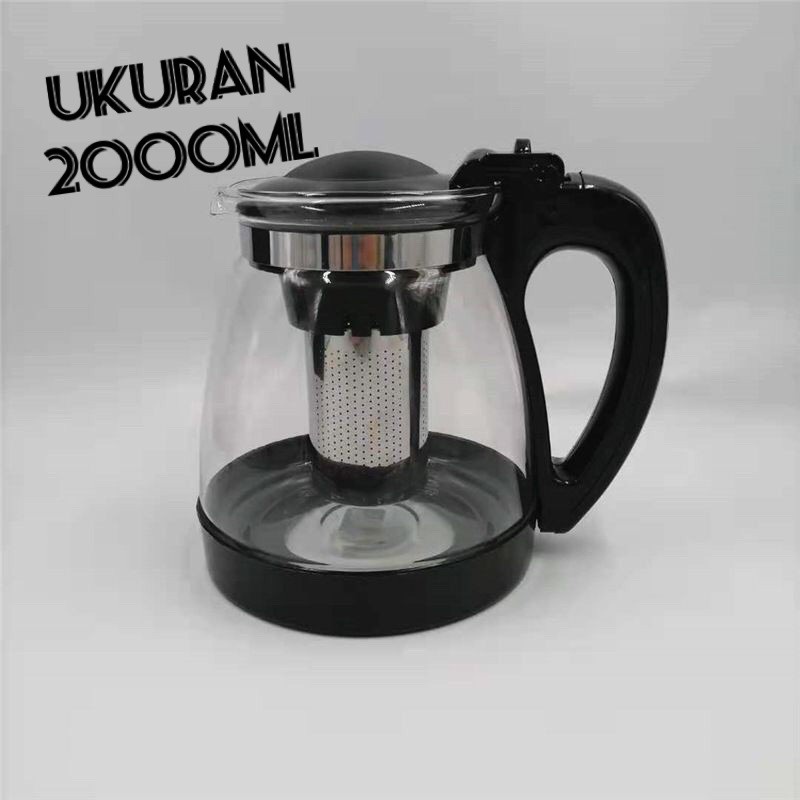 Jual Teapot Kaca Teko Teh Kaca Dengan Saringan Stainless Shopee Indonesia 4622