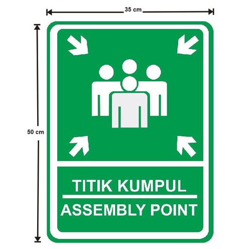 Jual Rambu Titik Kumpul Assembly Point Cm X Cm Cm X Cm Plat