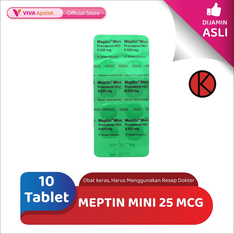 Jual Meptin Mini 25 Mcg Procaterol Asma Bronkhitis 10 Tablet 