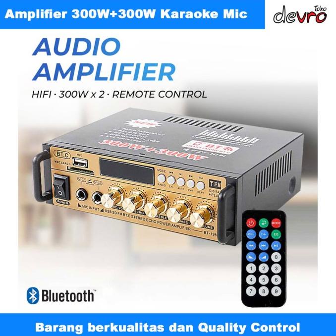 Jual Audio Amplifier Bluetooth Eq Karaoke Home Theater 600W Bt298A